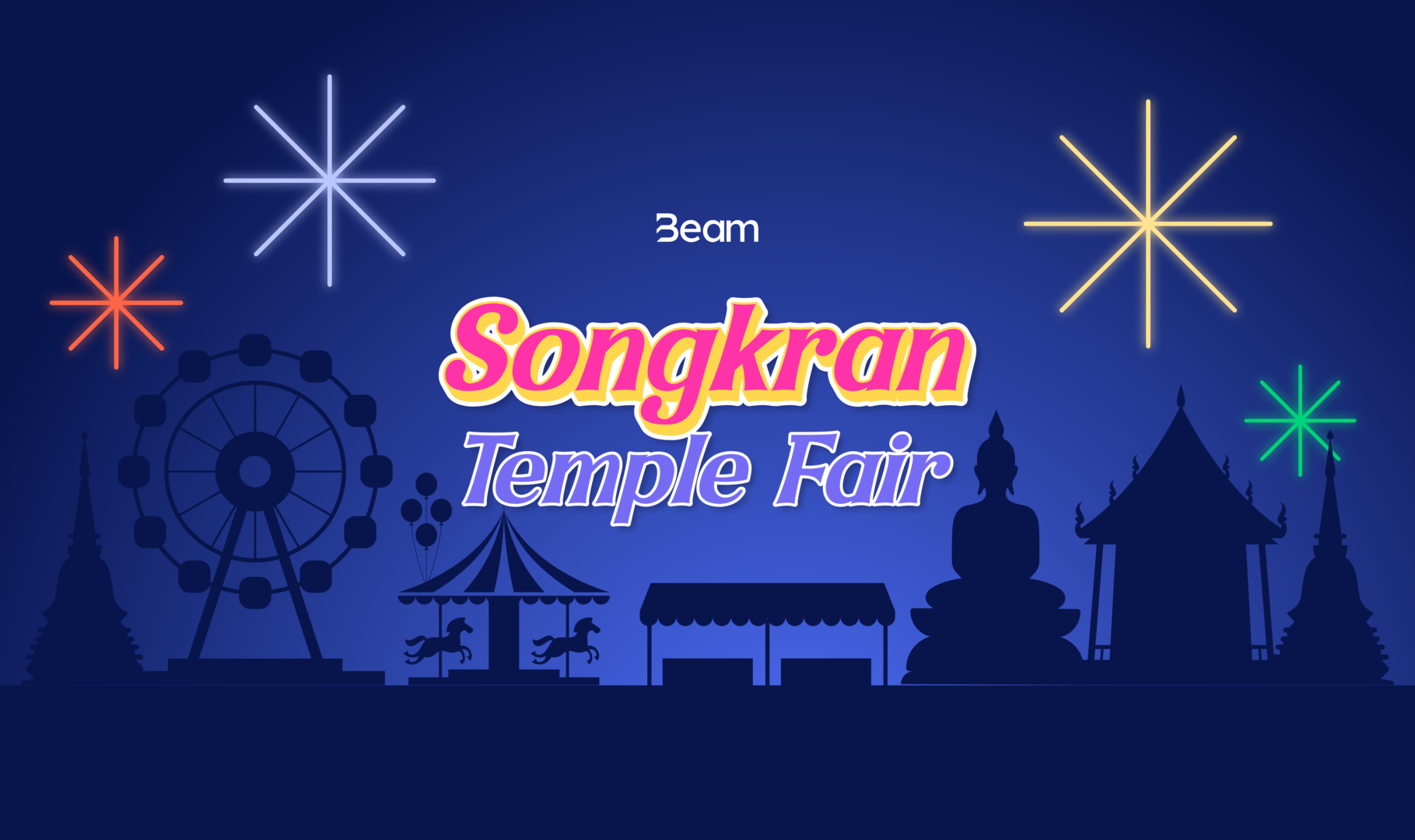 Celebrate Songkran Day with Beam: Dive into Our Retro Temple Fair Festivities!